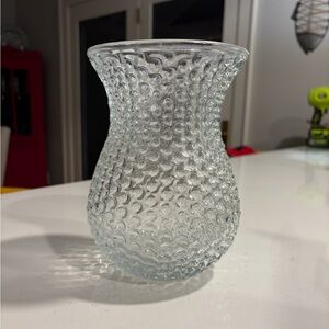 HOBNAIL DIMPLE VASE CLEAR 7.5”